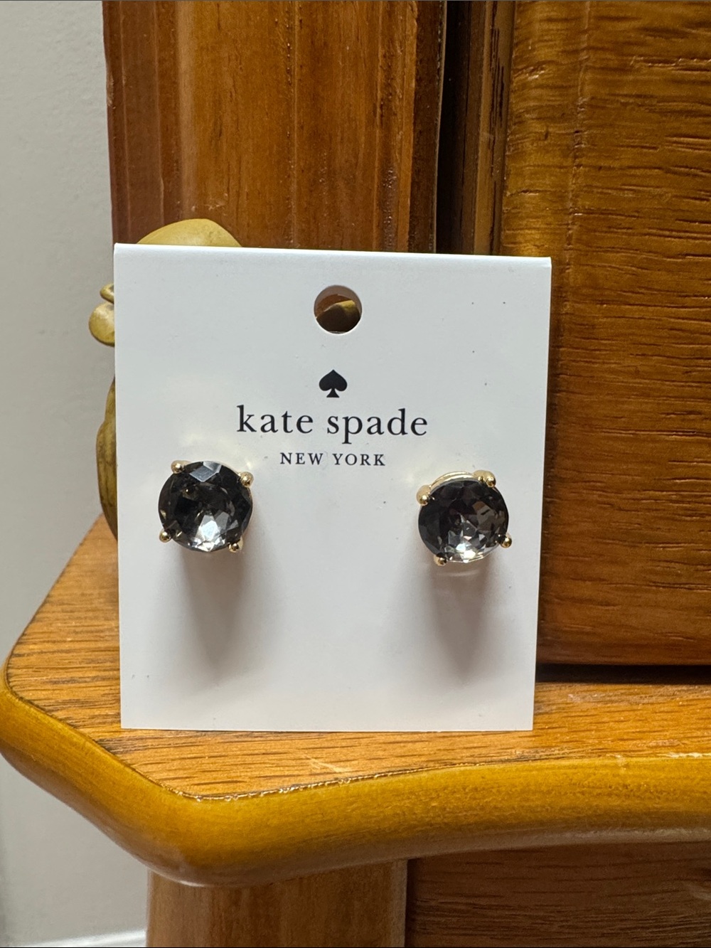 kate spade Smoky Gray Crystal Stud Earrings